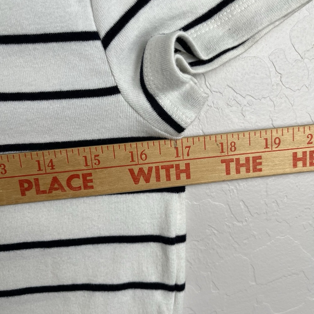 Chaps Ralph Lauren Short Sleeve Women's Sz M Striped Lace V-neck Western Cottage - Picture 6 of 9
